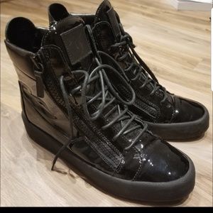 Giuseppe Zanotti High Top Black Patent Leather MEN